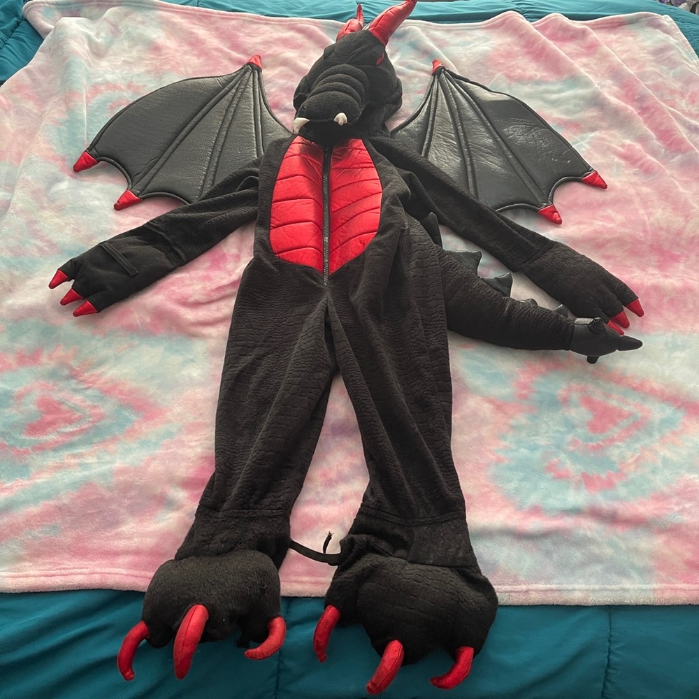 Toddler hallows eve black dragon costume 3T